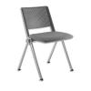 Chaise polyvalente Smash, dossier gris anthracite en polypropylne, assise tapisse grise