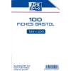 OXFORD Sachet (sous film) de 100 fiches bristol non perfores 210g 12,5x20cm 5x5 blanc