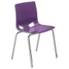Chaise Swity en polypropylne aspect Glossy mauve, 4 pieds tube poxy aluminium D2 cm. Empilable