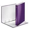 LEITZ Classeur 4 anneaux 25 WOW en carton pellicul. Dos 40mm. Format A4+. Coloris violet.